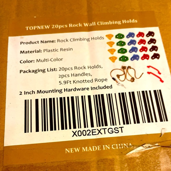 20 PCS Rock Climbing Holds, Rock Wall Holds with 5.9 Ft Climbing Rope Christmas - Picture 2 of 4